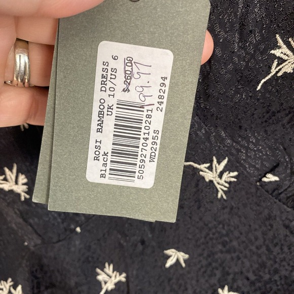 AllSaints Rosi Bamboo Dress Sz 6 Puffed Sleeves Black Whimsigoth Grunge Punk - Picture 5 of 16